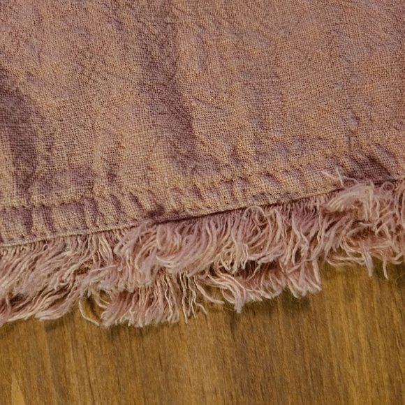 Rowie the Label Fringed Hem Linen Sleeveless V Neck Dress Size Large - Picture 10 of 12